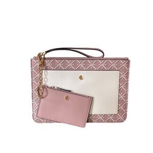 LAUREN RALPH LAUREN Saffiano Leather Logo Duo Wristlet Set